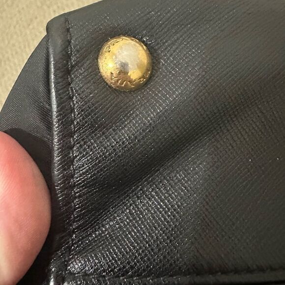 Black Saffiano Leather & Tessuto Vernice Bauletto Frame Bag - Prada - Picture 5 of 10